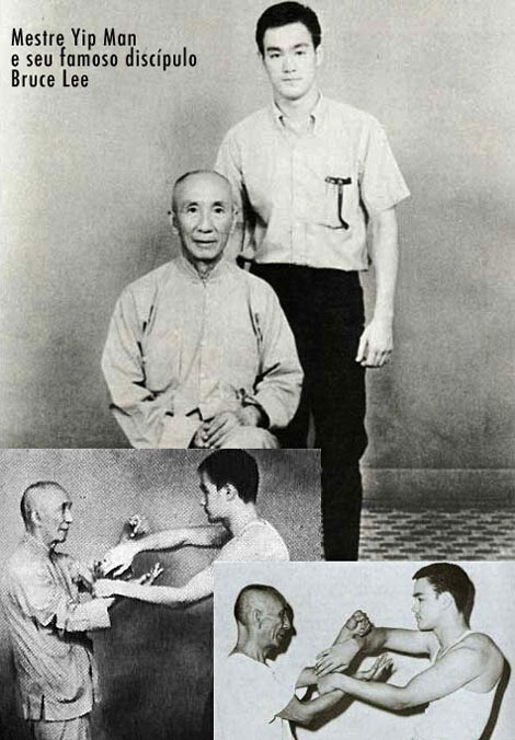 Mestre Ip Man e seu famoso discípulo Bruce Lee